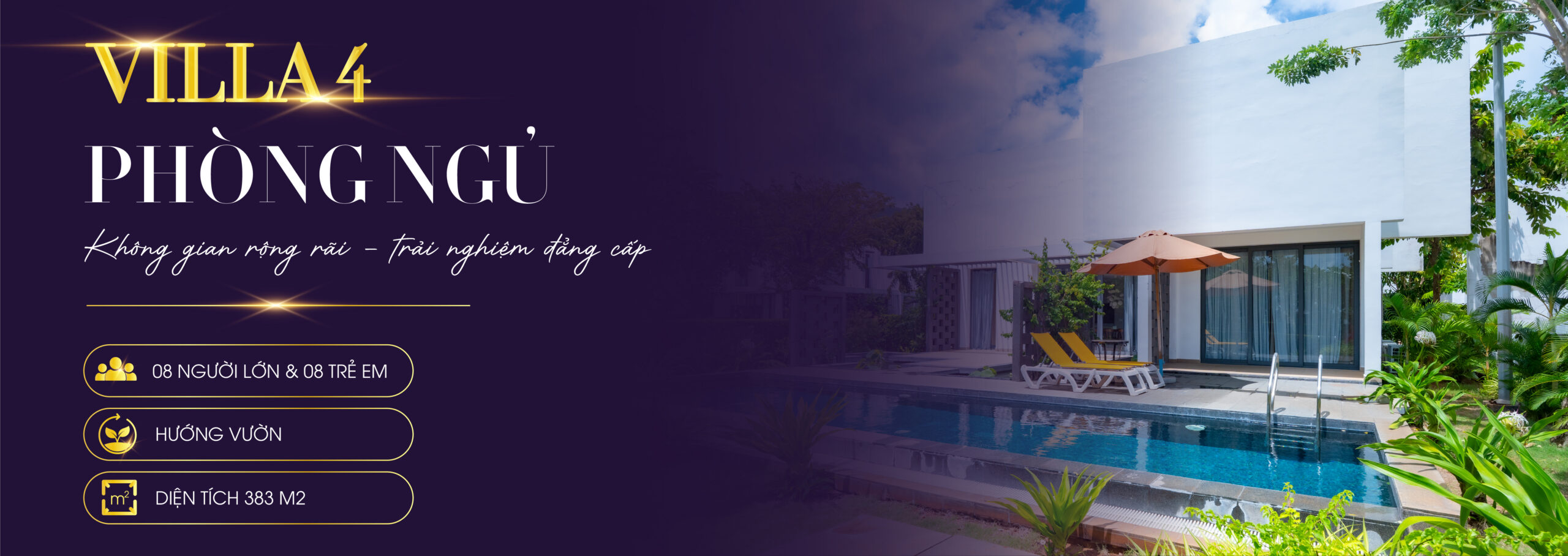 Villa 4 phòng ngủ hướng vườn