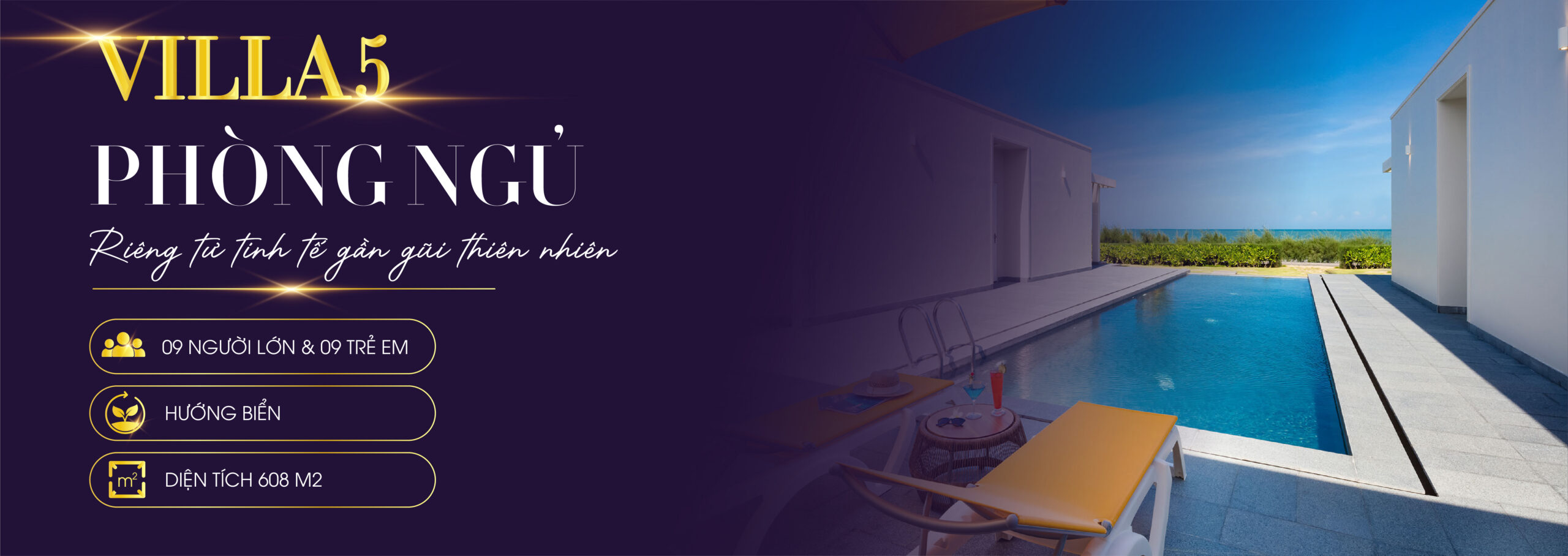 Villa 5 phòng ngủ hướng biển
